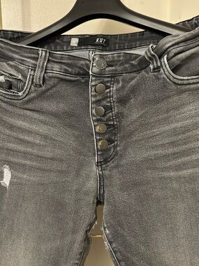 Kut from the Kloth Women's Gray Button-Fly Jeans